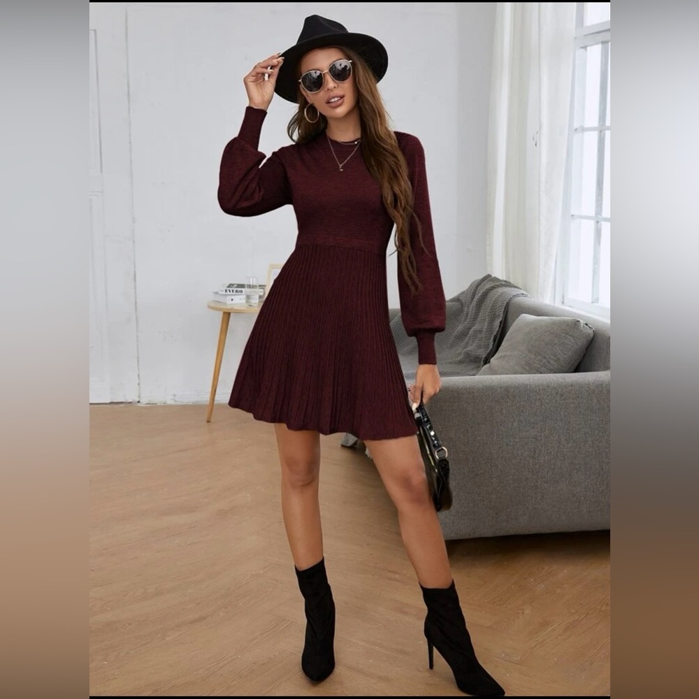 Dark Red/Blackcherry color Sweater Dress